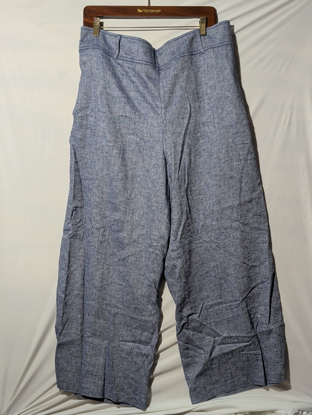 Lane Bryant Chambray-Style Straight Leg Pants in Light Blue Size 18 Petite